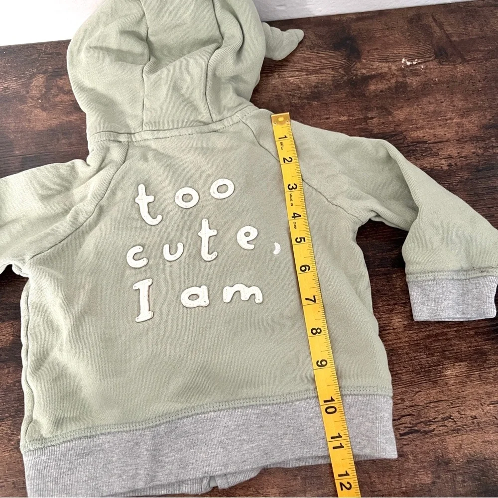 GAP DISNEY Kid's Baby Yoda Green Zip Up Hooded Jacket Size 12-18 M